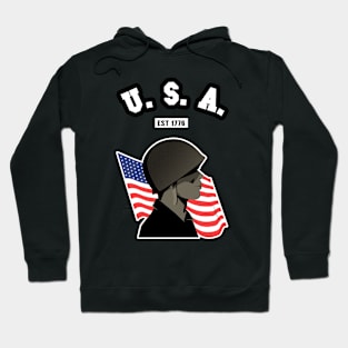 🦅 USA Strong, 1776, Stars and Stripes Flag, Patriotic Hoodie